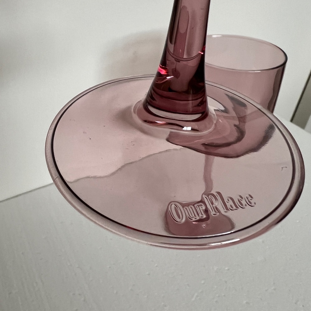 Our Place amethyst tinted stemmed wine glasses. set of 2 - Picture 4 of 7